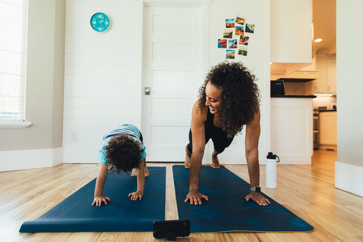 Exercising with Mom GettyImages 1244032455