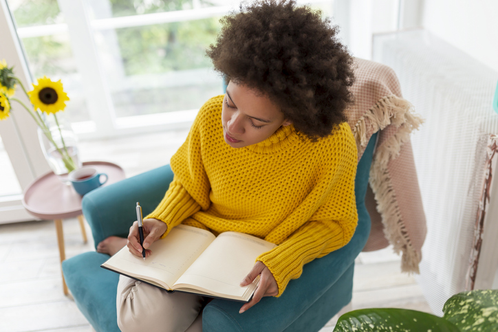 Woman making a schedule