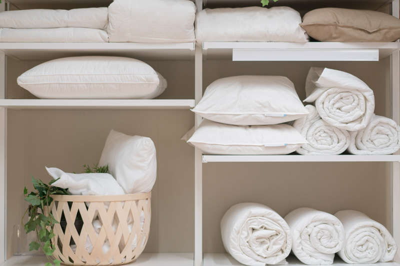 organized linen closet