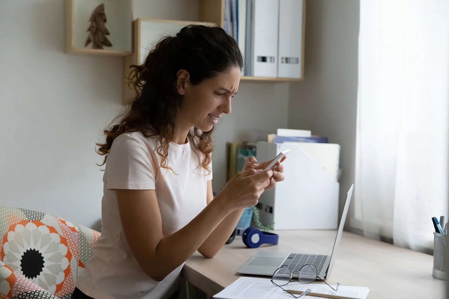 Woman holding cellphone