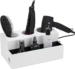 Countertop Hair Tool Organizer with Power Strip